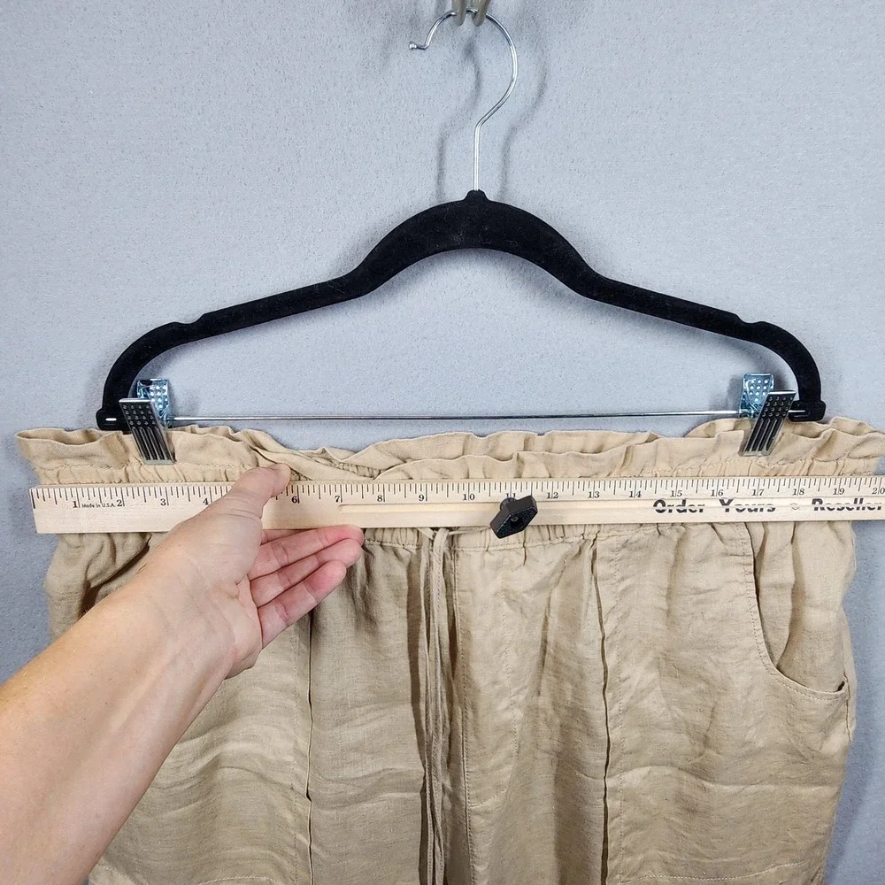 Lauren Ralph Lauren Pants Womens‎ 16W Linen Drawstring Pocket Relaxed Fit Summer - Picture 3 of 9